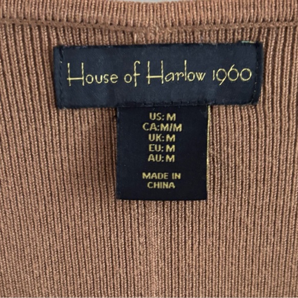 HOUSE OF HARLOW 1960 Camel Ribbed Cropped Corset Top Size M - Picture 8 of 9